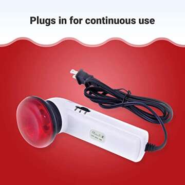 Portable Red Light Therapy Infrared Heating Wand by Infarex, Handheld Heating Lamp with Replacement Red Light Bulb, Provides Targeted Relief for Muscle Pain and Increased Blood Circulation