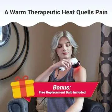 Portable Red Light Therapy Infrared Heating Wand by Infarex, Handheld Heating Lamp with Replacement Red Light Bulb, Provides Targeted Relief for Muscle Pain and Increased Blood Circulation