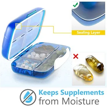Moisture Proof Pill Sorter Travel Organizer 8 Compartment