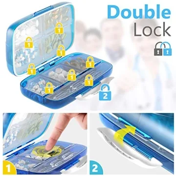 Moisture Proof Pill Sorter Travel Organizer 8 Compartment