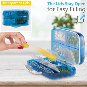 Moisture Proof Pill Sorter Travel Organizer 8 Compartment