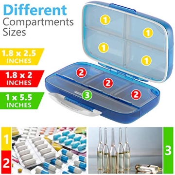 Moisture Proof Pill Sorter Travel Organizer 8 Compartment