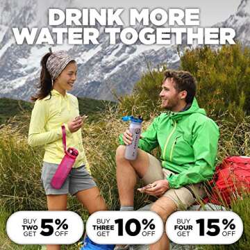 32 oz Water Bottle with Time Marker | BPA Free | Leak Proof | Measures How Much Water You Drink | Best Water Bottle to Stay Hydrated All Day