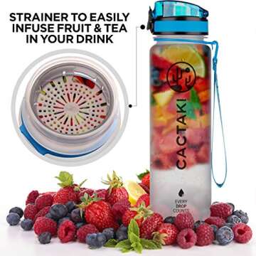 32 oz Water Bottle with Time Marker | BPA Free | Leak Proof | Measures How Much Water You Drink | Best Water Bottle to Stay Hydrated All Day