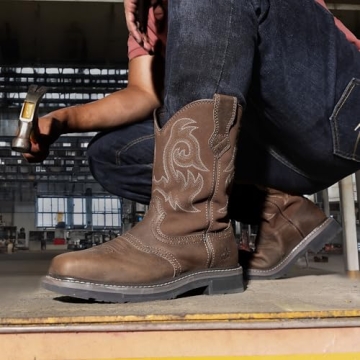 NORTIV 8 Steel Toe Cowboy Boots for Men - Durable & Comfortable