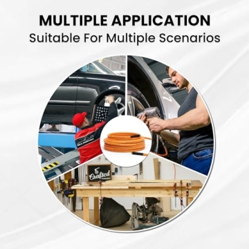 Giraffe Tools Hybrid Air Hose, 3/8 inch x 50 ft, 1/4 in. MNPT Fittings, 300 PSI Heavy Duty, Lightweight Air Compressor Hose