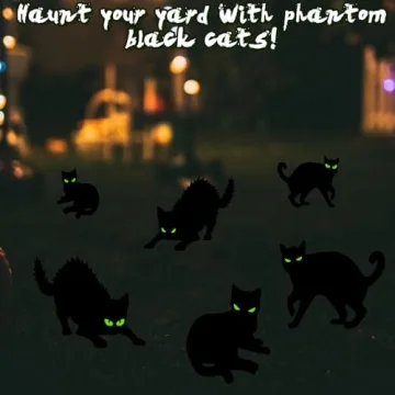 Halloween Black Cat Yard Decorations - Glow-in-the-Dark