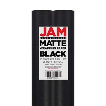 Premium Black Matte Wrapping Paper - 50 Sq Ft Total - JAM Paper