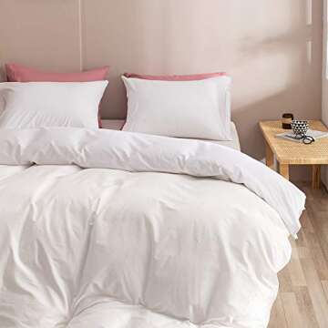 Wellboo White Comforter Sets Plain Color Bedding Comforter Sets California King Women Men All White Bedding Adults Teens Light Color Cal King Quilts Pure Solid Color Blankets Breathable Health Warm