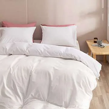 Wellboo White Comforter Sets Plain Color Bedding Comforter Sets California King Women Men All White Bedding Adults Teens Light Color Cal King Quilts Pure Solid Color Blankets Breathable Health Warm