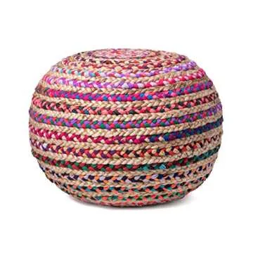 nuLOOM Stylish Round Knit Ottoman Pouf - Versatile Accent