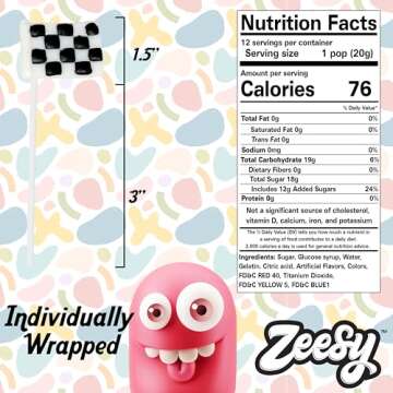 Checkered Flag Lollipops Individually Wrapped - 12 Checkered Race Flag Candy Suckers for Race Car Party Favors, Race Car Birthday Party Supplies - Black and White Checkered Flag Party Supplies