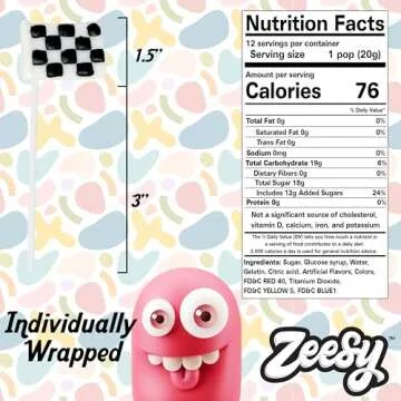 Checkered Flag Lollipops Individually Wrapped - 12 Checkered Race Flag Candy Suckers for Race Car Party Favors, Race Car Birthday Party Supplies - Black and White Checkered Flag Party Supplies