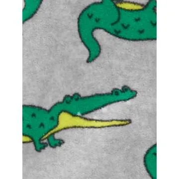 Simple Joys by Carter's Baby Boys' 3-Pack Loose Fit Flame Resistant Fleece Footed Pajamas, Blue Fox/Grey Crocodile/Orange Bear, 24 Months
