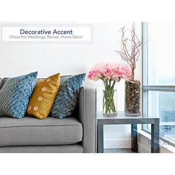 Royal Imports Flower Glass Vase Decorative Centerpiece for Home or Wedding - Cylinder Shape, 4" Tall, 8" Opening, Clear