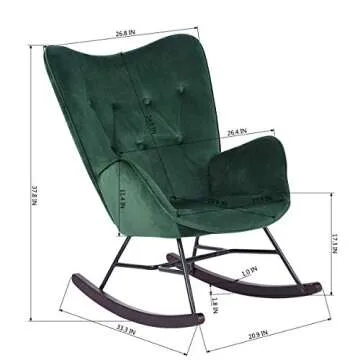 Cozy HouseInBox Rocking Chair with Velvet Upholstery