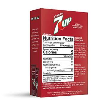 7-UP Powder Drink Mix – Sugar Free & Delicious (Cherry, 72 Sticks)