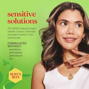 Burt's Bees Gentle Cream Cleanser with Aloe for Sensitive Skin, 98.9% Natural Origin, 6 Ounces