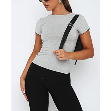 BAIGRAM Women’s Slim Fit Crop Top Tee - Versatile & Chic