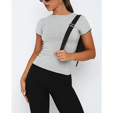 BAIGRAM Women’s Slim Fit Crop Top Tee - Versatile & Chic