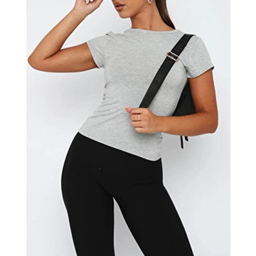 BAIGRAM Women’s Slim Fit Crop Top Tee - Versatile & Chic
