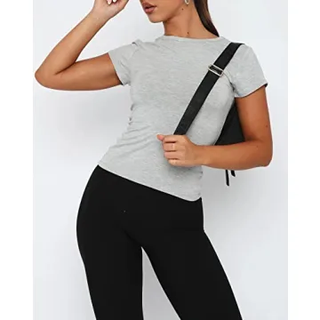 BAIGRAM Women’s Slim Fit Crop Top Tee - Versatile & Chic