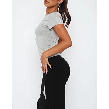 BAIGRAM Women’s Slim Fit Crop Top Tee - Versatile & Chic