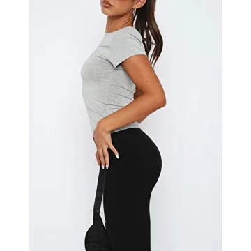 BAIGRAM Women’s Slim Fit Crop Top Tee - Versatile & Chic