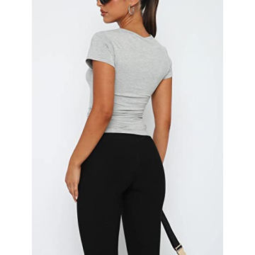 BAIGRAM Women’s Slim Fit Crop Top Tee - Versatile & Chic