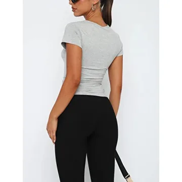 BAIGRAM Women’s Slim Fit Crop Top Tee - Versatile & Chic
