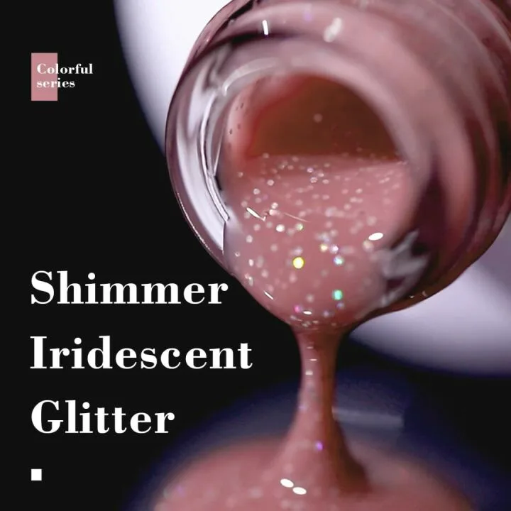 Glitter Rose Pink Nail Polish - 15ml UV Gel