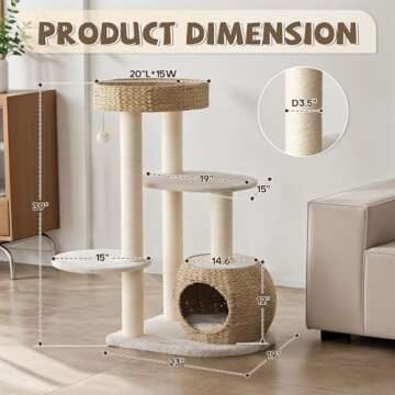 KAMABOKO Modern Cat Tree: Stylish Indoor Playground for Cats