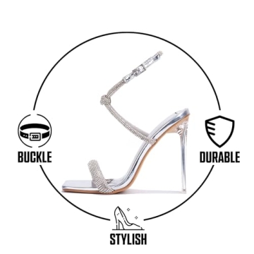 Stylish Cape Robin Clear Heels with Rhinestones for Women