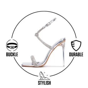 Stylish Cape Robin Clear Heels with Rhinestones for Women