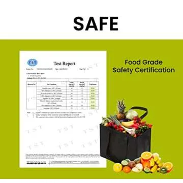 NZ home XL Reusable Grocery Shopping Bags, Heavy Duty Shopping Tote, Stands Upright, Foldable, Washable (Black 5 Pack)