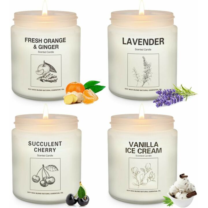 Natural Soy Wax Scented Candles Gift Set 4 Pack