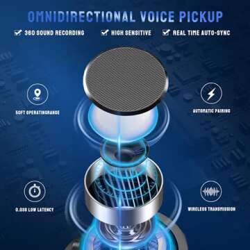 PUYANA 3 in 1 Wireless Lavalier Microphone for iPhone, iPad, Android.Camera, USB-C Wireless Microphone for iPhone, Mini Microphone forRecording, Live Stream, YouTube, Facebook, TikTok, Vlog