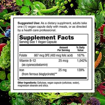 PlantFusion 25mg Vegan Iron Capsules - Natural Support