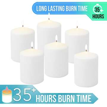 Long Lasting Unscented 3x4 Stonebriar Pillar Candles