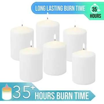 Long Lasting Unscented 3x4 Stonebriar Pillar Candles