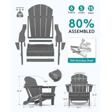 Comfortable SERWALL Adirondack Chairs Set for Outdoors