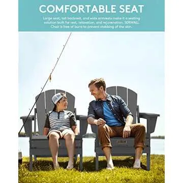 Comfortable SERWALL Adirondack Chairs Set for Outdoors