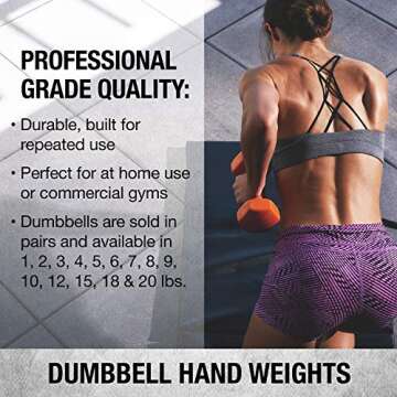 SPRI Deluxe Vinyl Coated Dumbbell Set (Green) - 3 lbs, Set of 2, Hand Weights for Muscle Toning, Step Aerobics, Strength Training, Professional-Grade Unisex Workout Equipment for Home & Gym