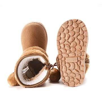 COSANKIM Kids Snow Boots with Cozy Fur Lining