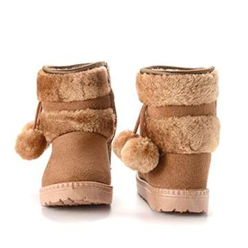 COSANKIM Kids Snow Boots with Cozy Fur Lining