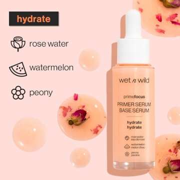 wet n wild Prime Focus Primer Serum for Face, Hydrating for Dry Skin, Makeup Primer Serum