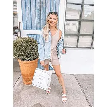 Imily Bela Women's Summer Lounge Sets Knit 2 Piece Outfits Vacation Beach Tank Tops and Shorts Loungewear Pajama Set