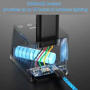 Ambertronix Cordless LED Desk Lamp - Adjustable Brightness