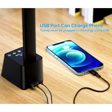 Ambertronix Cordless LED Desk Lamp - Adjustable Brightness