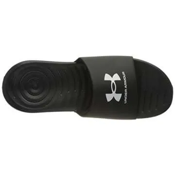 Under Armour mens Ansa Fix Slide Sandal, Black (004 Black, 11 US